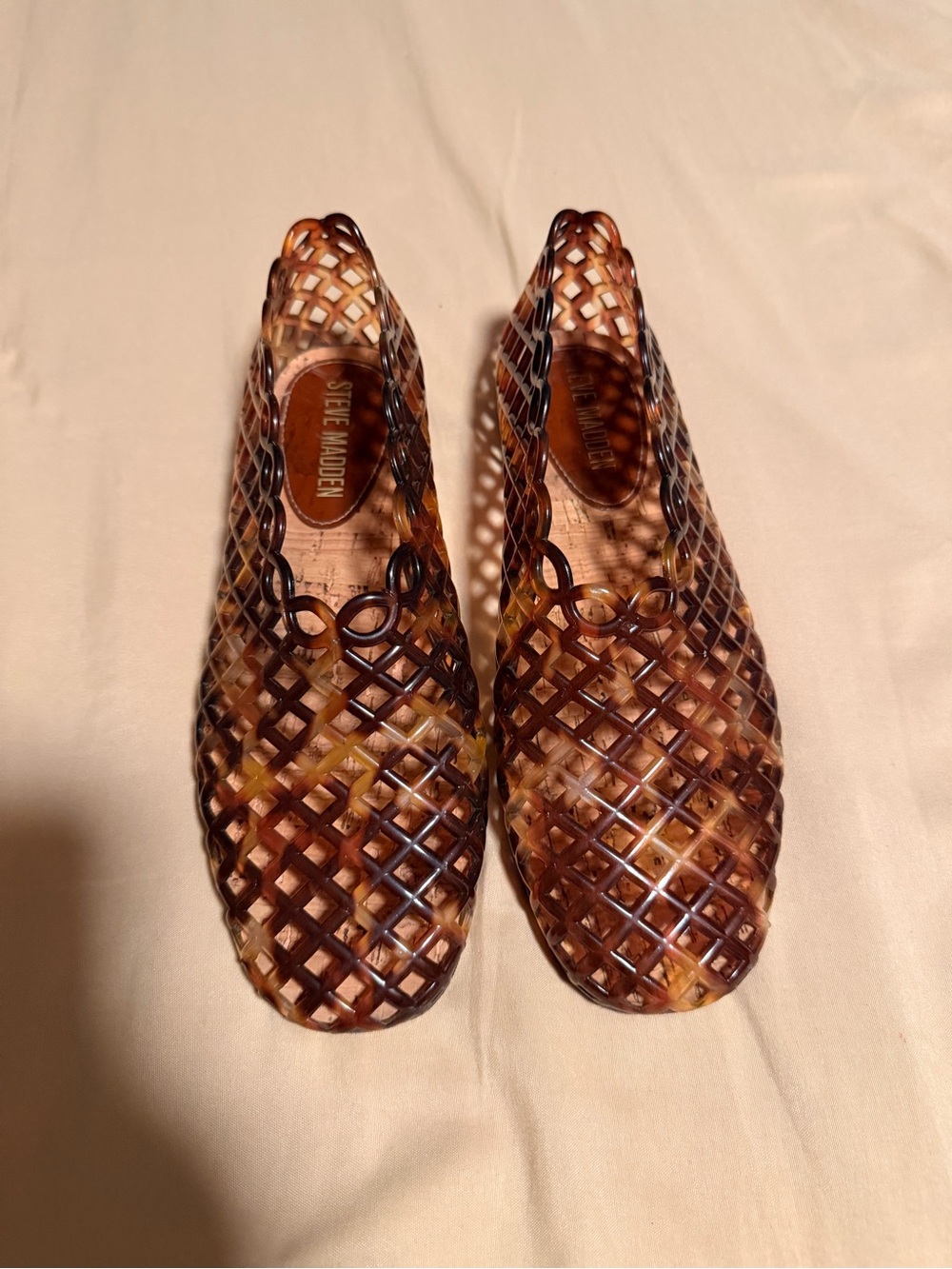 Steve Madden Brown Tortoiseshell Lattice Slip-On Loafers